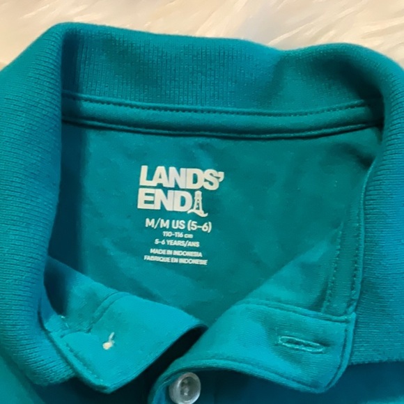 Lands' End Vibrant Teal Polo Shirt - Picture 2 of 4